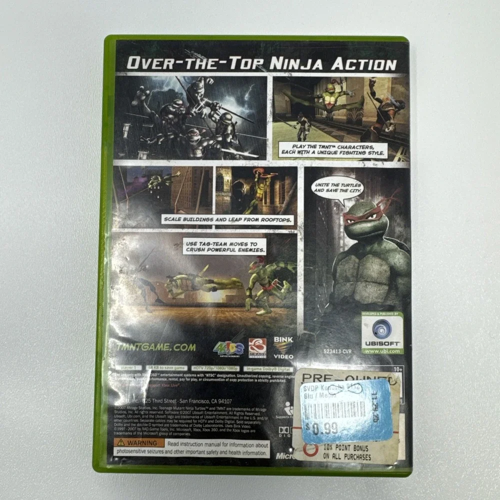 TMNT (Microsoft‎ Xbox 360, 2007) COMPLETE Manual CIB